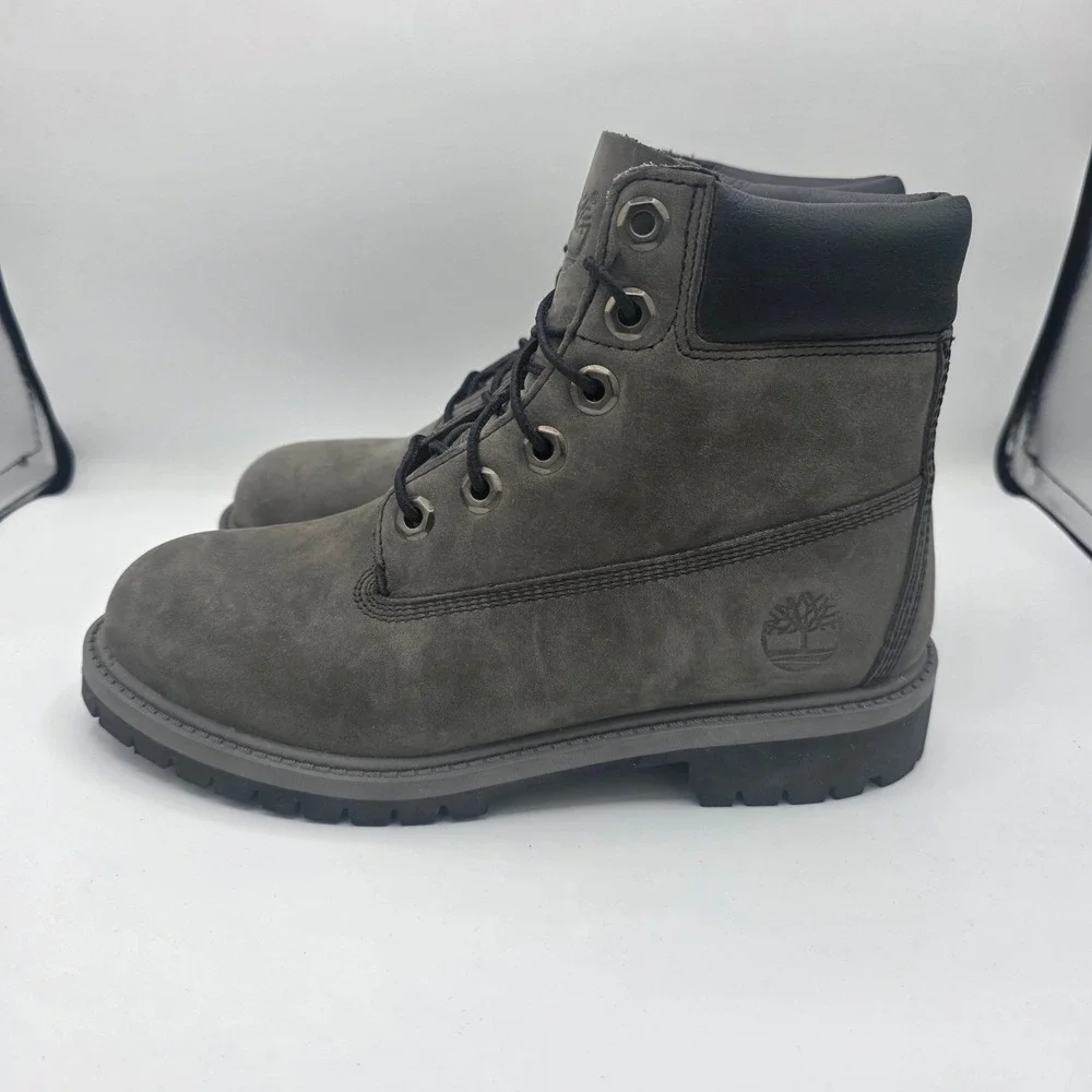 Timberland 6 Inch Premium Grey Waterproof Boots 9590R Youth 4 Women 5.5